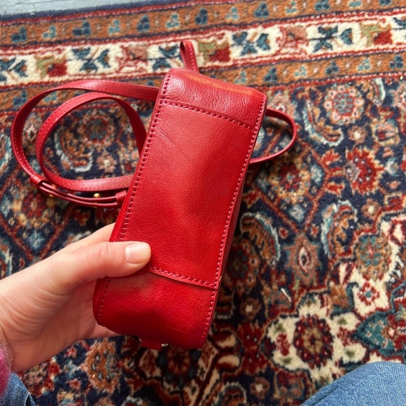 TUSK Red Leather Crossbody Bag - Picture 2 of 12